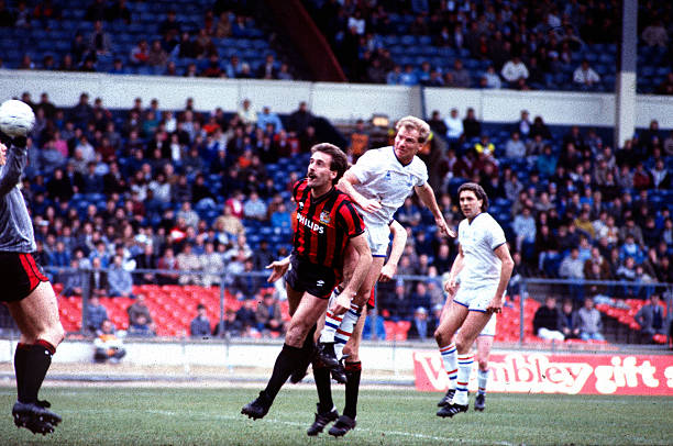 Chelsea's David Speedie scores his and Chelsea's first goal.