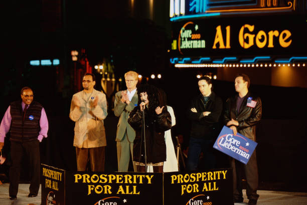 Cher Speaking at Gore Presidential Rally with Celebrities