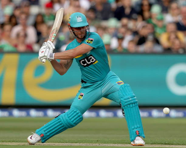 Chris Lynn of the Heat in action during the Big Bash League match between the Melbourne Stars and the Brisbane Heat at the Melbourne Cricket Ground...