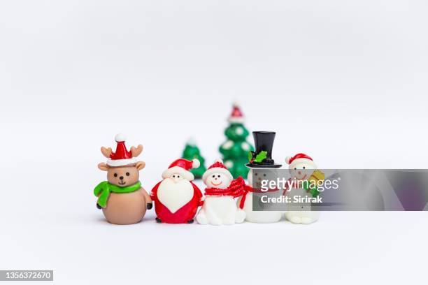 christmas decoration doll collections white background