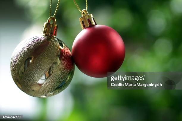red golden christmas ball ornament hanging