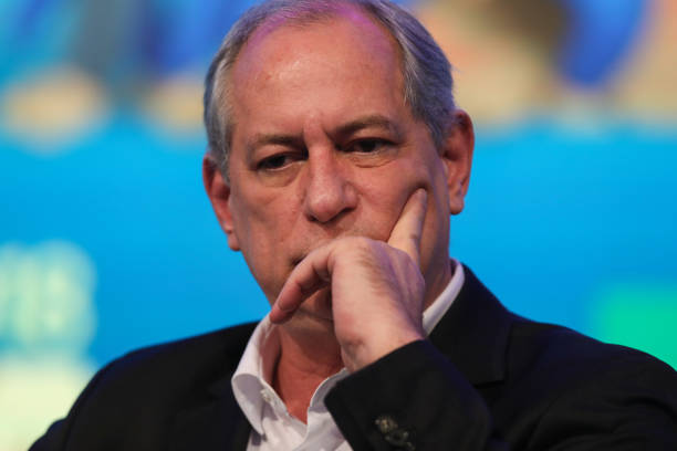 Ciro Gomes, presidential candidate for the Democratic Labor Party , listens during a National Confederation of Municipalities event at the...