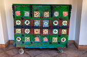 colorful african furniture with drawers at