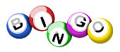 A colorful set of bingo balls illustration isolated on white with clipping path