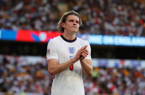 Conor Gallagher of England is substituted during the UEFA Nations League - League A Group 3 match between England and Hungary at Molineux on June 14,...