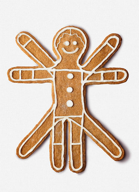 Cookie shaped as the classic  vitruvian Man