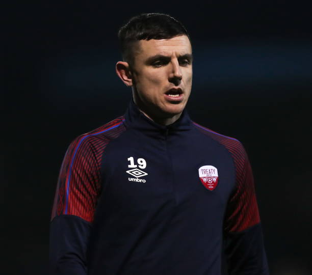 Cork , Ireland - 4 March 2022; Enda Curran of Treaty United before the SSE Airtricity League First Division match between Cobh Ramblers and Treaty...