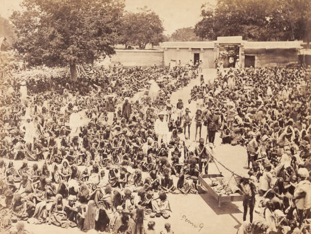 Corner of the Pettah Kitchen in Bangalore , India, 1877. Madras Famine 1876-1878.