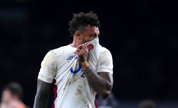 LONDON, ENGLAND - NOVEMBER 20: Courtney Lawes of England reacts during the Autumn Nations Series match between England and South Africa at Twickenham Stadium on November 20, 2021 in London, England. (Photo by Laurence Griffiths/Getty Images)