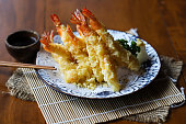 Crispy fried shrimp tempura, Shrimp Tempura, Japanese national food, delicious and healthy.