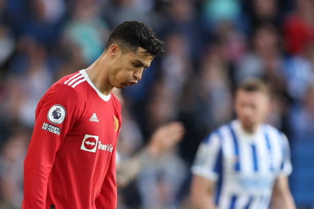 Cristiano Ronaldo of Manchester United dejected during the Premier League match between Brighton & Hove Albion and Manchester United at American...