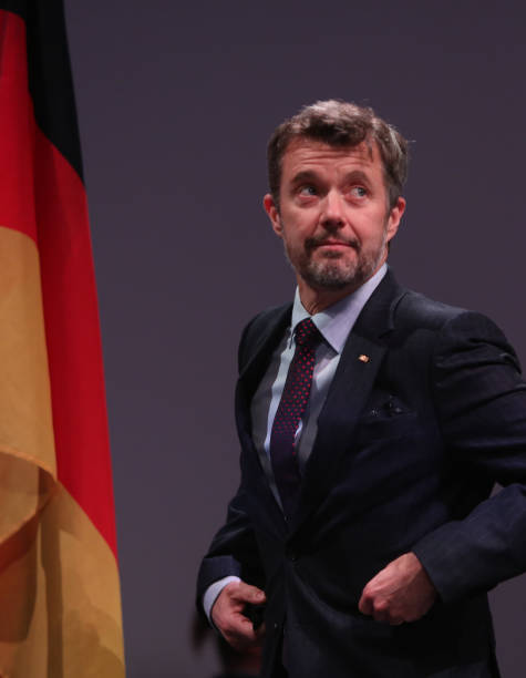 Crown Prince Frederik of Denmark arrives for a German-Danish business agreement signing ceremony on November 11, 2021 in Berlin, Germany. The Danish...