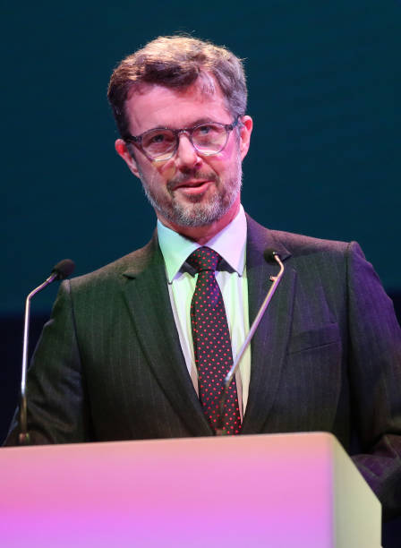 Crown Prince Frederik of Denmark speaks during the Danish Business Conference at Kosmos event center on November 11, 2021 in Berlin, Germany. The...