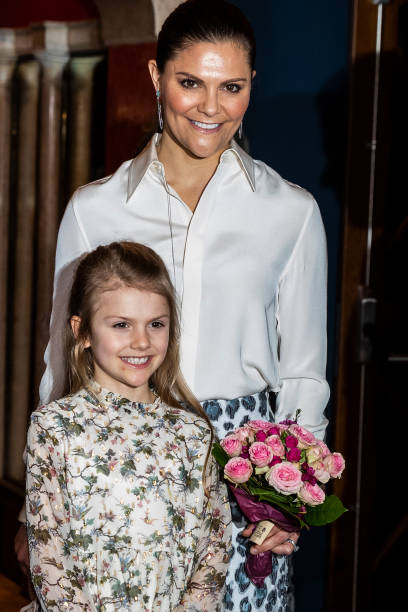 Crown Princess Victoria of Sweden and Princess Estelle of Sweden attend a concert hosted by Lilla Akademien a music school for children at Vasa...