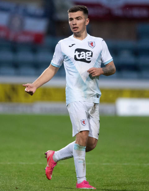 Daniel Armstrong during a Scottish Championship match between Dundee and Raith Rovers at Dens Park, on October 31 in Dundee, Scotland.