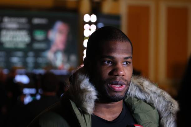 Daniel Dubois talks to press speaking during a press conference held at Cardiff City Hall to promote his sister Caroline Dubois debut BOXXER fight...