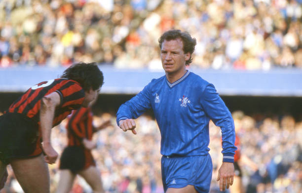 David Speedie of Chelsea during the Canon League Division One match between Chelsea and Manchester City held on March 8, 1986 at Stamford Bridge, in...