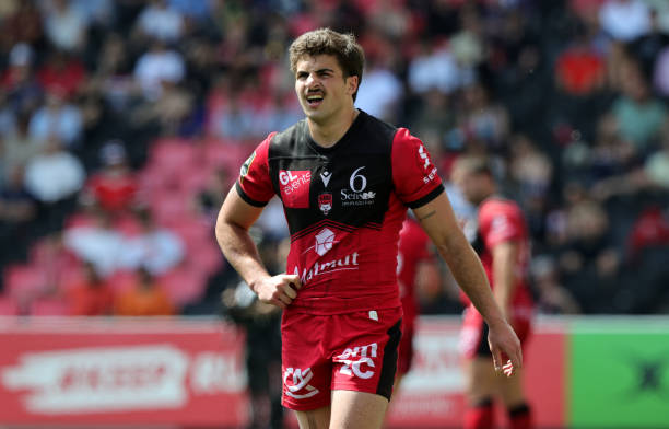 LYON, FRANCE - MAY 14: Davit Niniashvili of Lyon looks on during the EPCR Challenge Cup Semi Final match between Lyon and Wasps at Matmut Stadium on May 14, 2022 in Lyon, France. (Photo by David Rogers/Getty Images)