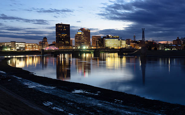 dayton ohio skyline in the evening picture