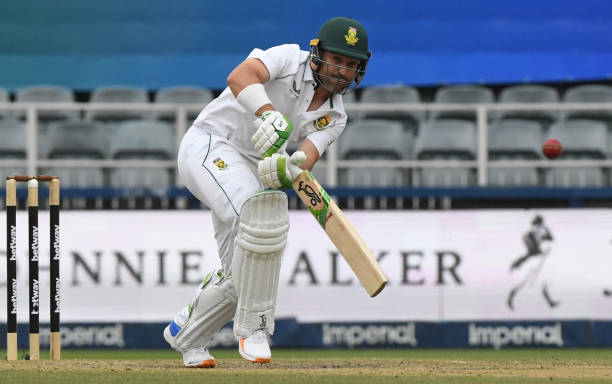 Dean Elgar of South Africa during day 4 of the 2nd Betway WTC Test match between South Africa and India at Imperial Wanderers Stadium on January 06,...
