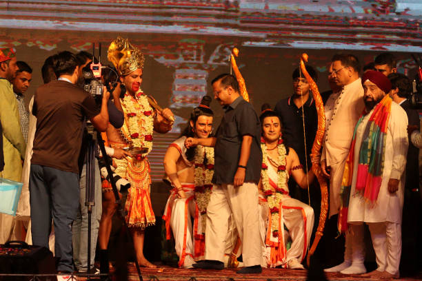 IND: Delhi Chief Minister Arvind Kejriwal During The Celebration Of Dussehra Festival At Luv Kush Ramlila