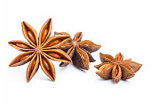 Delicious star anise on white