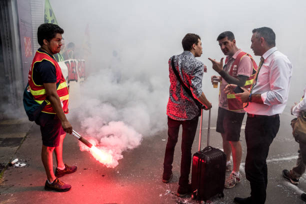 Demonstration Of Railway Workers Against Railway Reform In Lyon