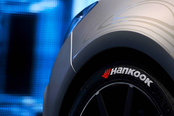 detail of a hankook tyre is seen during the press day of the 84th picture