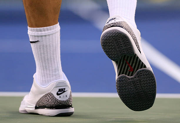 detail-of-roger-federer-of-switzerland-shoes-are-seen-as-he-plays-picture-id454225304