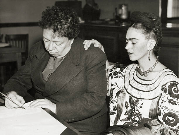 Diego Rivera, noted Mexican muralist, and his former third wife, Frida Kahlo Rivera, shown today as they applied for a marriage license in San...