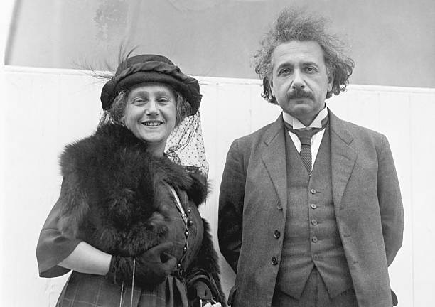 Dr. Albert Einstein and his wife sailing for home on the SS Celtic.