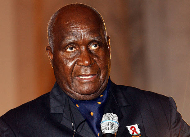 Dr Kenneth D Kaunda founding president of Zambia speaks on Capitol Hill June 4 2003 in Washington DC Home Box Office celebrated the release of...