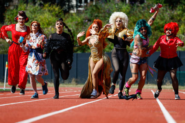 GBR: Drag Queen Race At Meadowbank Sports Centre During Edinburgh Fringe
