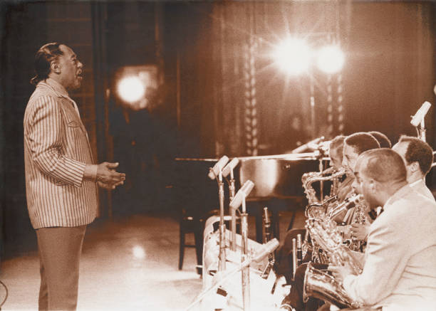 Duke Ellington sneezes at backstage of Carnegie Hall, Carnegie Hall, New York, United States, 1972.
