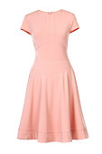 Elegance peach vintage dress isolated on white background