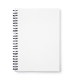 Empty white notebook with black wire binding