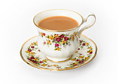 English tea in a bone china cup