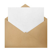Envelope on white