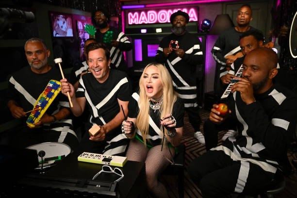 NY: NBC's "Tonight Show Starring Jimmy Fallon" with guests 												Madonna, Elvis Costello, RUSTY