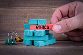 Ethics Business Concept With Colorful Wooden Blocks