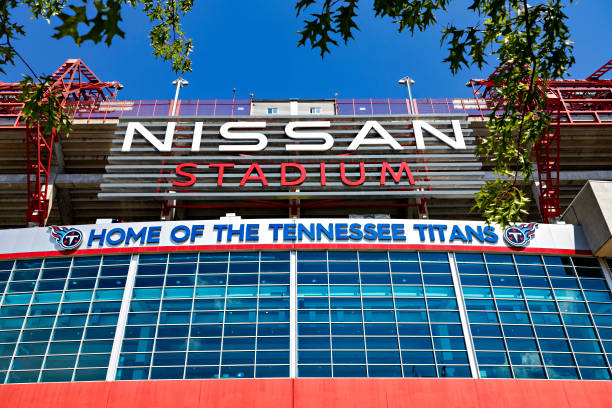 Exterior view of Nissan Stadium before a preseason game between the Tennessee Titans and the Arizona Cardinals at Nissan Stadium on August 27, 2022...
