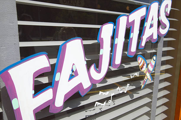 Fajitas sign on window