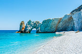 Famous rock at Lalaria beach, Skiathios island, Greece