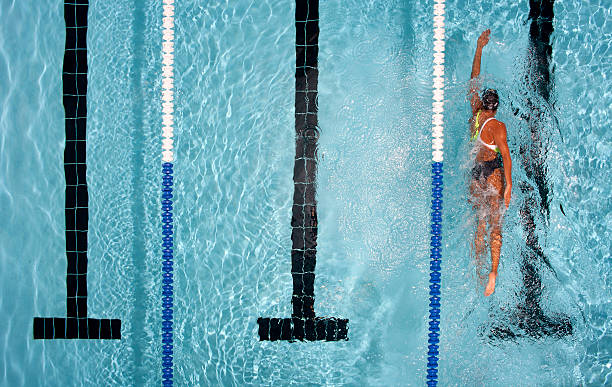 female swimmer in pool - woman swimming stock pictures, royalty-free photos & images