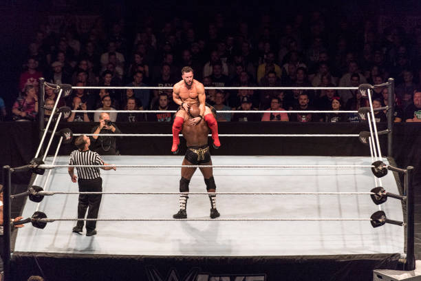 Finn Balor competes in the ring against Bobby Lashley during the WWE Live Show at Lanxess Arena on November 7 2018 in Cologne Germany