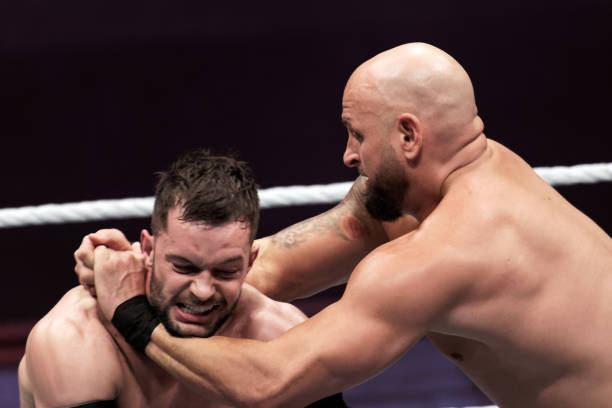Finn Balor fights against Karl Anderson during WWE Live 2017 at Zenith Arena on May 9 2017 in Lille France