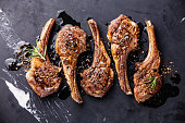 Five roaster lamb ribs with herbs