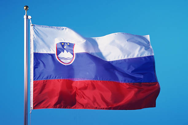 flag of slovenia - bandera de eslovenia fotografías e imágenes de stock