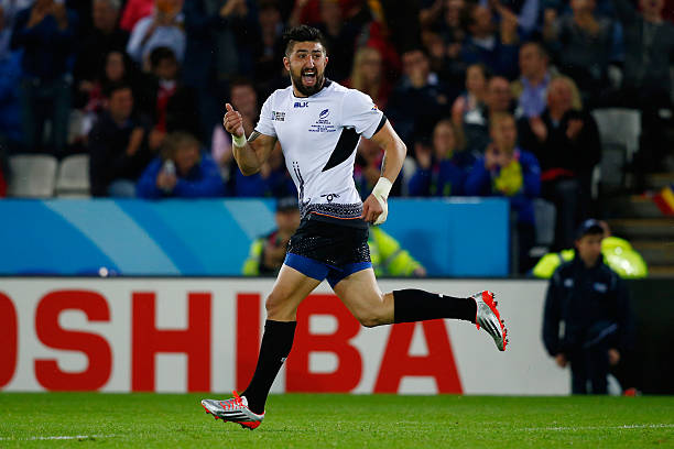 LEICESTER, ENGLAND - OCTOBER 06: Florin Vlaicu of Romania celebrates a successful penalty during the 2015 Rugby World Cup Pool D match between Canada and Romania at Leicester City Stadium on October 6, 2015 in Leicester, United Kingdom. (Photo by Laurence Griffiths/Getty Images)