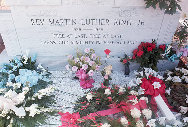 Flowers lay at the grave of Martin Luther King Jr. At South View Cemetery in Atlanta.